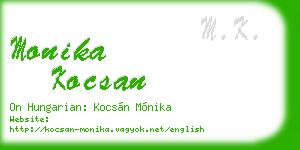 monika kocsan business card