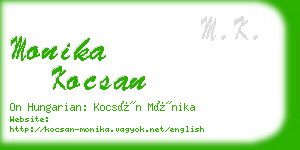 monika kocsan business card